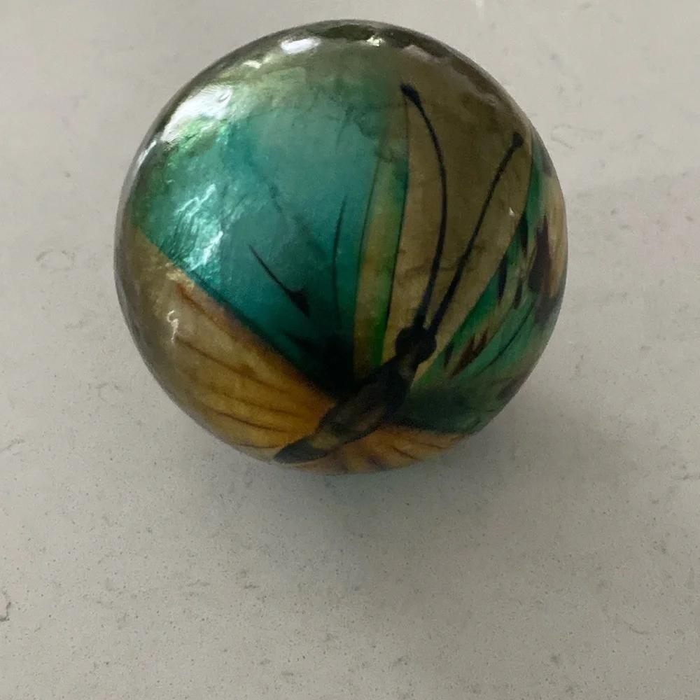 Pier 1 Handcrafted Butterfly Sphere - Green‎ and Gold